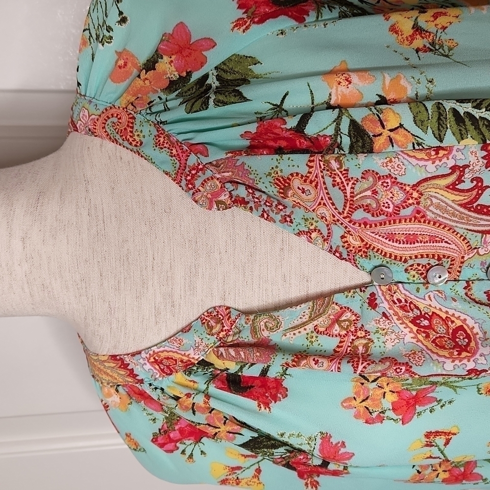 ANTHROPOLOGIE Fig and Flower Boho Peasant Blouse Size S - Picture 4 of 13